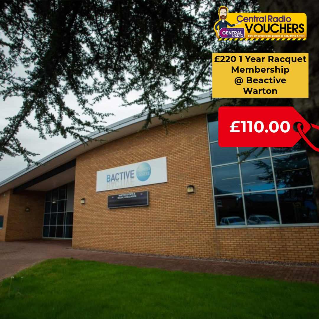 1 Year Racquet Membership (worth £220) at Bactive Fitness in Warton